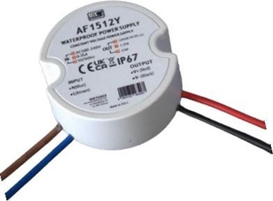 Изображение AF1524Y: MW Power 15W 24V/0.62A round LED power supply, IP67