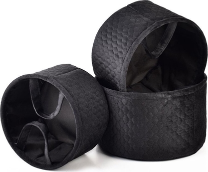 Picture of Affek Design SARA BLACK KOMPLET 3 KOSZY L30xh18cm, M27xh16cm, S24xh14cm