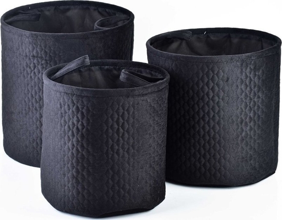 Picture of Affek Design SARA BLACK KOMPLET 3 KOSZY L38xh38cm, M34xh34cm, S30xh30cm