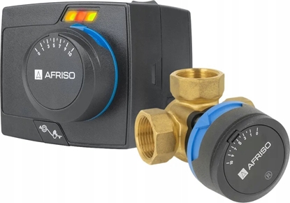 Изображение Afriso Zawór mieszajcy 3-drogowy obrotowy ARV 382 Vario ProClick + ARM 343 ProClick, DN20, Rp3/4", Kvs 3,5-9