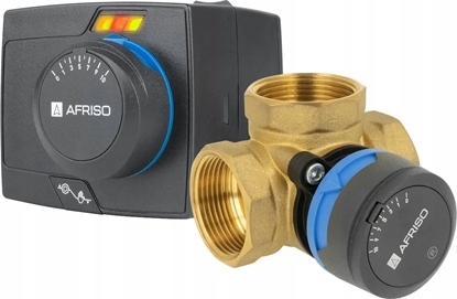 Изображение Afriso Zawór mieszajcy 3-drogowy obrotowy ARV 385 Vario ProClick + ARM 343 ProClick, DN32, Rp1 1/4", Kvs 7,5-19