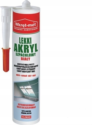 Attēls no AKRYL SZPACHLOWY LEKKI UAL-310 KARTUSZ 310 ml BIAY WKRT-MET KLIMAS