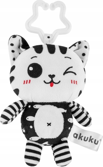Изображение Akuku A0658 ZAWIESZKA KOTEK PLUSZOWY BIAO-CZARNY