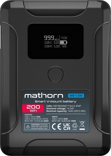 Picture of Akumulator Canyon Bateria Mathorn MB-V200 14000mAh PD65W OLED USB-C 200Wh V-mount