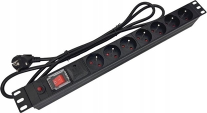 Attēls no Alantec Listwa zasilajca 19" 230V - 7 gniazd (typu E - CEE 7/5), z wycznikiem LED, z zabezpieczeniami kabel 1,8m CEE 7/7 (PZ021)