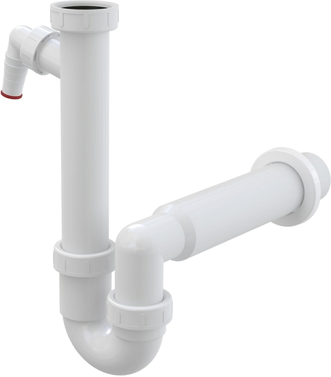 Изображение Alcadrain Syfon plastikowy do zlewu, 50 mm, 320mm, bia�y, syfon rurowy z nakr�tk� z��czkow� i przy��czem