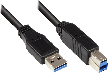 Изображение Alcasa Alcasa 2710-S002 kabel USB USB 3.2 Gen 1 (3.1 Gen 1) 0,2 m USB A USB B Czarny