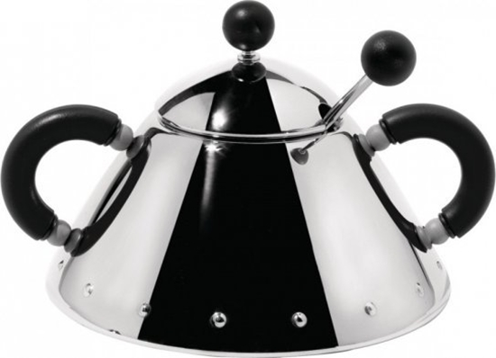 Изображение Alessi Sugar Bowl with Spoon black 9097 B