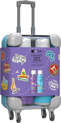Изображение Alkotest HISKIN_SET Travel Mini Walizka mydo do rk 75ml + krem do rk 75ml Fioletowa