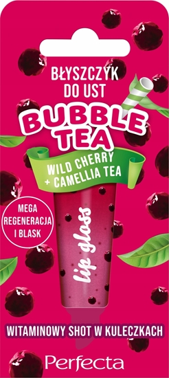 Изображение Alkotest PERFECTA_Bubble Tea byszczyk do ust Wild Cherry + Camellia Tea 10g