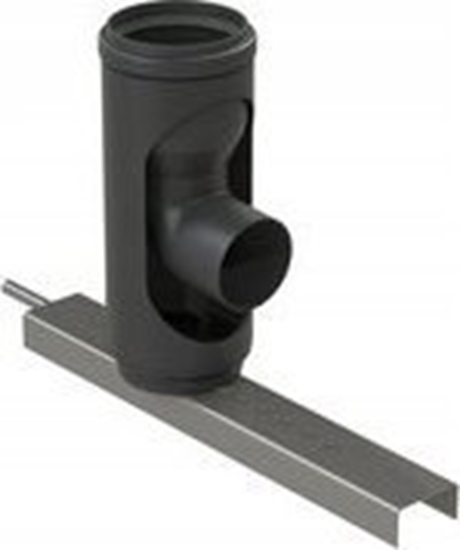 Изображение Almeva STARR Kolano ze stop 87° z kotwieniem (redukowane) DN60/80 UV Stabilne Czarne