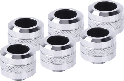 Attēls no Alphacool Alphacool Eiszapfen Pro Anschluss 16mm Hardtube Fitting G1/4, 6-Pack - chrome
