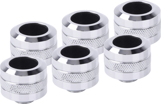 Picture of Alphacool Alphacool Eiszapfen Pro Anschluss 16mm Hardtube Fitting G1/4, 6-Pack - chrome