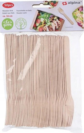 Picture of Alpina Alpina - Widelce drewniane jednorazowe 16 cm 50 szt.