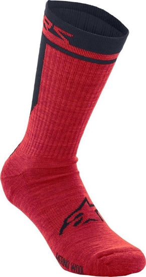 Изображение Alpinestars Skarpetki ALPINESTARS MERINO SOCKS 24, red black Rozmiar: M