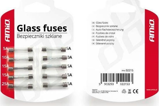 Изображение AMiO Bezpieczniki szklane 10 szt.