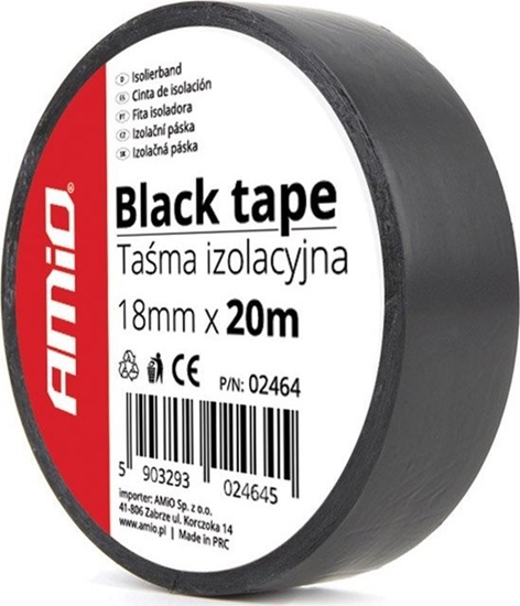 Picture of AMiO Tama izolacyjna, czarna 18mm x 20m (1 szt)