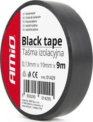 Attēls no AMiO Tama izolacyjna, czarna 19mm x 9m (12 szt w opakowaniu)