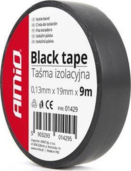 Picture of AMiO Tama izolacyjna, czarna 19mm x 9m (12 szt w opakowaniu)