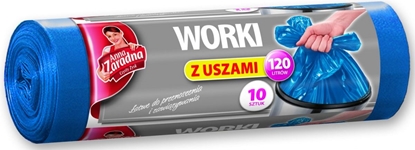 Attēls no Anna Zaradna Worki na mieci z uszami LDPE 120L 10szt. niebieskie - AZ1-WNS-3975