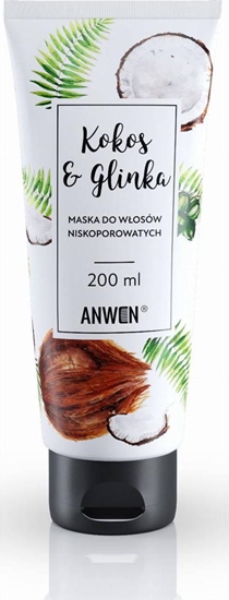 Picture of Anwen Anwen Maska do Wosów Niskoporowatych Kokos i Glinka 200ml