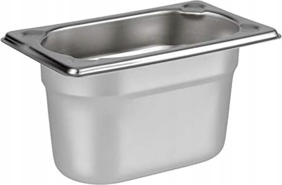 Picture of APS GN 1/9 Behälter (B)176 x (T)108 x (H)100 mm aus rostfreiem Chrom-Nickel-Edelstahl mit elektrolythisch - 1 Stück (81504)