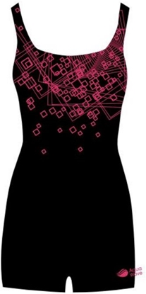 Attēls no AquaWave Strój Kpielowy Qarakuma Wmns Geometric Print/ Black/raspberry Sorbet r. XL
