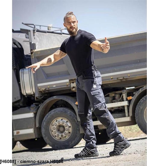 Picture of Ardon ARDON 4Xstretch - spodnie robocze pas stretch, 7 kieszeni: na skadan miark, rubokrt, nó + na nakolanniki, d-ring, - ciemno-szara H6088 52