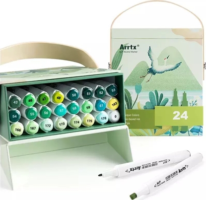 Изображение ARRTX Dvipusiai markeriai - flomasteriai ARRTX Alp, 24 spalv, alio atspalvi