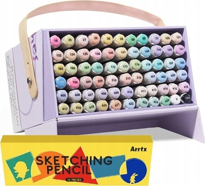 Изображение ARRTX Dvipusiai markeriai - flomasteriai ARRTX Oros, 66 spalv, pastelini atspalvi