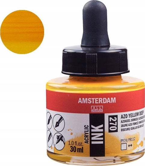 Изображение Artequipment Amsterdam Acrylic Ink Bottle Azo Yellow Deep 270