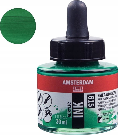 Picture of Artequipment Amsterdam Acrylic Ink Bottle Emerald Green 615