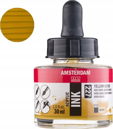 Attēls no Artequipment Amsterdam Acrylic Ink Bottle Yellow Ochre 227
