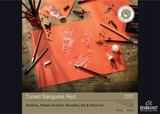 Picture of Artequipment Rembrandt Toned paper Sanguine Red A4 | 21 x 29.7 cm, 180 g, 50 sheets