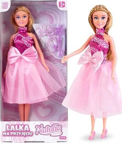 Picture of Artyk Lalka Natalia 29cm Ksiniczka fioletowa 122026 lalka w sukni balowej, 3x spinka, 2x torebka, szczotka, buty