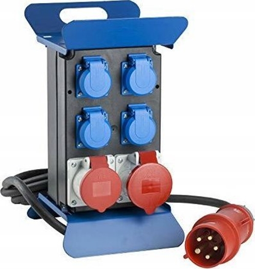 Изображение AS Schwabe Rozdzielnica budowlana 4x230V/16A 1x400V/16A 1x400V/32A z zabezpieczeniami 4m IP44 860510 - AS860510