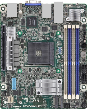 Attēls no ASRock ASRock Mainboard B550D4ID-2L2T mini-ITX Sockel AM4 Single
