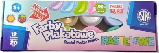 Picture of Astra Farby plakatowe pastelowe Astra 12 kolorów x 20 ml STANDART BOX (zota, srebrna) JM 301123021