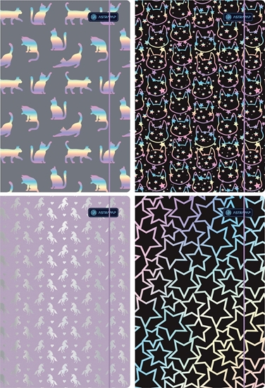 Изображение Astra Teczka z gumk A4 Holograficzna dziewczca Astra