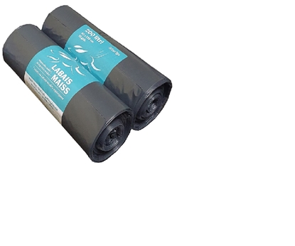 Изображение Atkritumu maisi LABAIS MAISS LDPE, 200l, melni, 82x120cm, 40mk, 10gab
