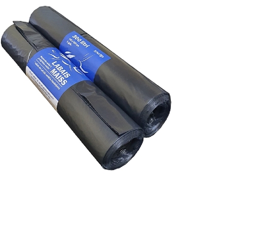 Picture of Atkritumu maisi LABAIS MAISS LDPE, 300l, melni, 110x130cm, 43mk, 5gab