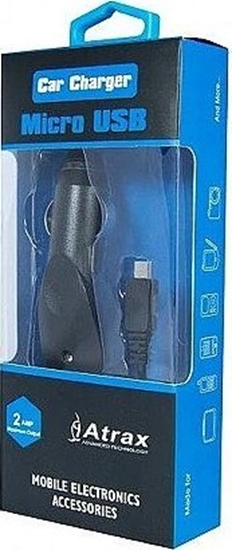 Изображение ATX Platinum Premium Car charger 12 / 24V / 1A + micro USB cable Black (Blue Blister)