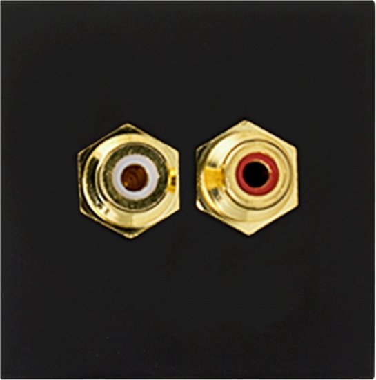 Picture of Audac AUDAC CP45RCA/B Connection plate RCA 45 x 45 mm Black version