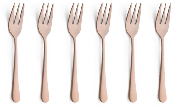 Picture of Austin 1410 - 6 Cake Forks in trend box - copper