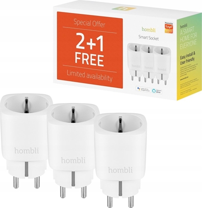 Изображение Avanca International BV Hombli smarte Steckdose EU, weiß, 2+1 Promo Pack