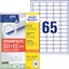 Изображение AVERY Universaletiketter Avery 38x21,2 mm, hvid med Ultragrip + 30% ekstra indhold - (65 ark x 65 stk.)