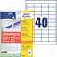 Изображение AVERY Universaletiketter Avery 48,5x25,4 mm, hvid med Ultragrip + 30% ekstra indhold - (65 ark x 40 stk.)