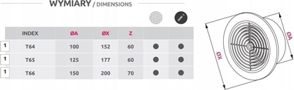 Picture of AWENTA Awenta Classic T65CZ osona wentylacyjna Fi125 czarna
