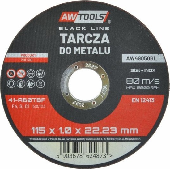 Изображение AWTools AW TARCZA DO METALU  115*1,0mm BLACK LINE