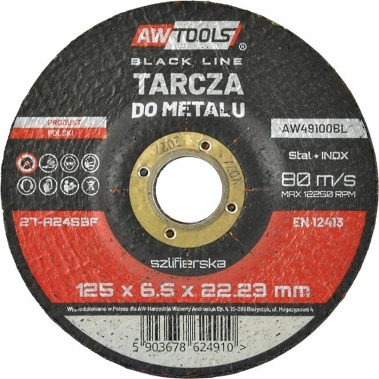 Изображение AWTools AW TARCZA DO METALU SZLIFIERSKA 125*6,5mm BLACK LINE